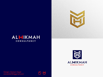 Arabic English Mixed Logo: Al Hikmah arabic branding icon idea logo logoconcept mark monogram symbol tasmeem typography