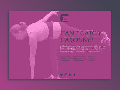 Can't Catch Caroline! landing page modern simple