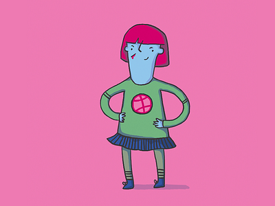 Hello Dribbble design dribbble first shot girl hello dribbble illustraion pink