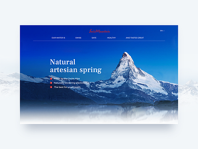 Artesian water website blue clean dribbble mountain ui uiux water web webdesign