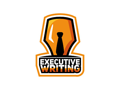 Logo 02 - Executive Writing business corporate executive flat flat colors logo orange pen pencil tie writing yellow