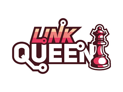 Logo 03 - Link Queen chess graphic design link logo pink queen red