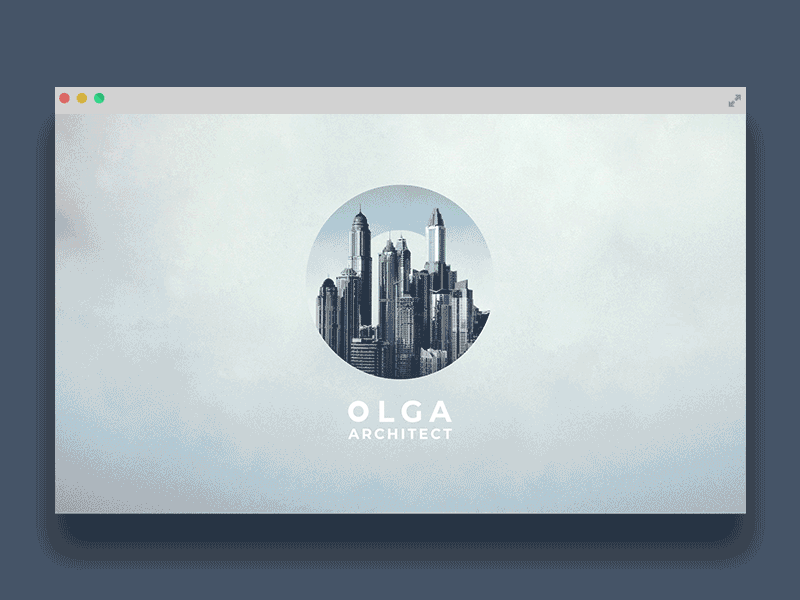 UI/UX 02 - Olga Architect animated transition animation architecture blue fade gif motion navigation ui ux web web design
