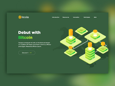 Graphic Design 06 - Bitcoin bitcoin blockchain cryptocurency isometric landing ui vector web website