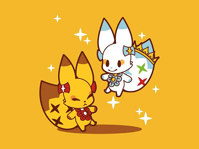 Graphic Design 12 - Tama to Yurugu cute fanart final fantasy fox kawaii tama vector video game world of final fantasy yellow yurugu