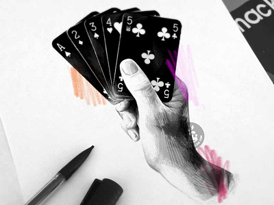 Poker black and white cards cartes color pencil drawing hand illustration pencil pencil drawing playing cards poker tattoo