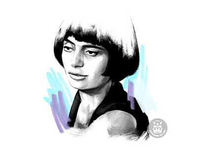 Agnès Varda agnès agnès varda blue cinema color pencil drawing film illustration movie pencil pencil drawing portrait purple réalisatrice varda