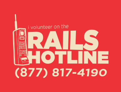 Rails Hotline Volunteer T-shirt rails t shirt