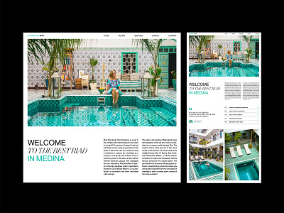 MarrakeshRiad website design booking clean creative hotel interface landing page layout marrakesh minimal riad swimming pool travel typography ui ui design ux web design website