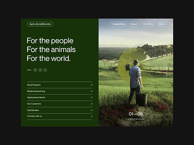 Agriculture&Society Website animation clean creative dark design ecommerce hero home page interaction design interface landing page minimalist motion graphics typography ui ui design ux ux design web design website