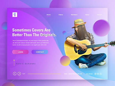 Talent Showcase - Website Design clean cover gradients guitar homepage music sneakpeek talent ui uidesign ux web