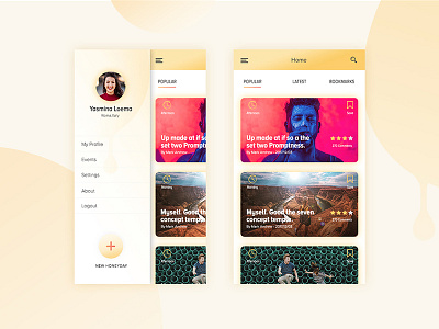 Honeyday - Journal App Concept clean feed honey iphone journal mobile app profile story ui ui design ux