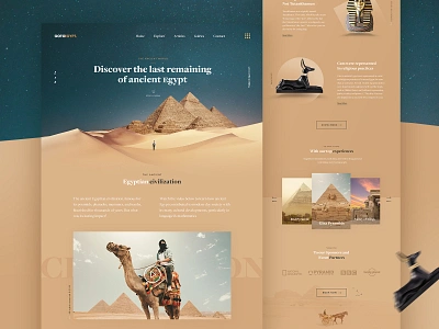 GOTOEGYPT - Travel Landing Page clean creative desert egypt interface landing landing page layout minimal sand travel travel agency typography ui ui design ux vacation web design webdesign website