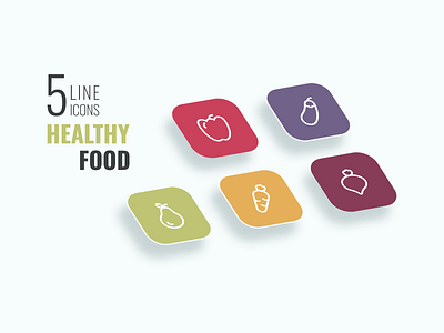 Healthy food line icons