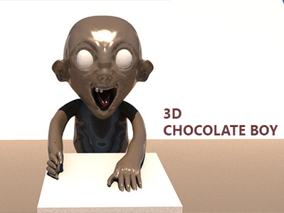 3D chocolate boy 3d 3d modeling alian anatomy sculpting design illustration modeling sculpting zbrush