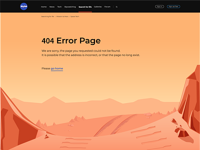 Error 404 "Curiosity" 404 error 404 error page 404 page curiosity error 404 exploration graphic design illustration mars mission mars page not found searching for life ui ui ux ui design web design web page illustration
