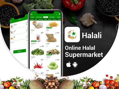 Halali - Online Halal Supermarket grocery mobile app development mobile app development online shopping