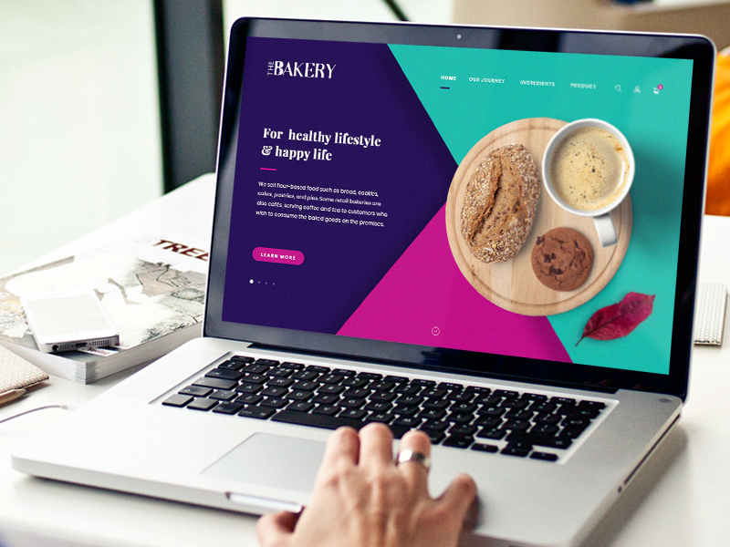 Website Design - The Bakery food geometric polygon modern home page web desgin website bakery logo illustration ui design