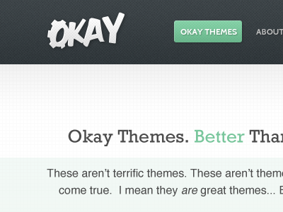 Okay Themes Site Green cog green grid okay