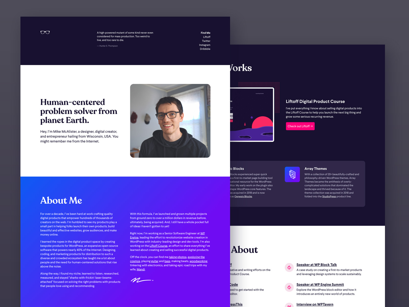 MikeMcAlister.com Site Redesign by Mike McAlister on Dribbble