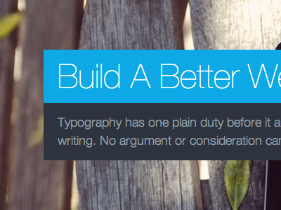 Build A Better Web blue thin typography wood