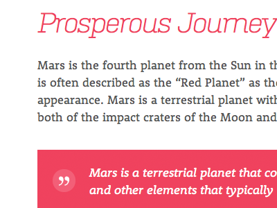 The Mission To Mars blockquote serif typography