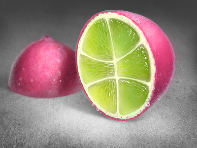 Limmme dribbble fresh fruit lemon lime pink