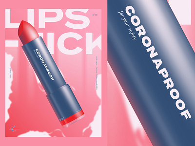 Coronaproof Lipstick | Poster Collection 2020 blue corona coronavirus covid daily daily poster everyday everydayposter graphicdesign illustraion illustrator lipstick pink poster poster a day poster art poster artwork poster design posters red