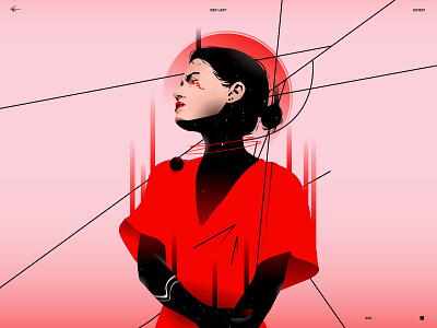 Red Lady abstract black design girl illustration girl portrait gradient illustration pink portrait portrait art portrait illustration poster red red dress space illustration vector vector illustration woman woman illustration woman portrait