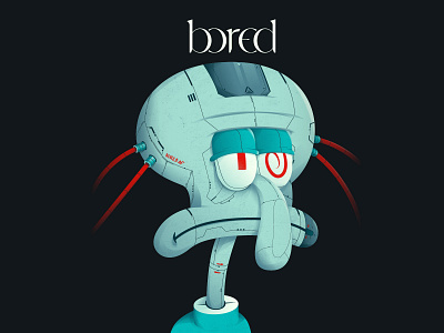 Bored Cyberpunk Squidward 90s 90s cartoon adobe illustrator cartoon character cyberpunk gradient green illustration illustrator machine mecha nickelodeon robot spongebob spongebob squarepant squidward texture type vector