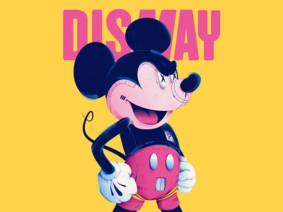 Mickey Dismay adobe illustrator animal cartoon character cyberpunk design disney gradient illustration illustrator machine mecha mickey mickey mouse pink pop art texture type vector yellow