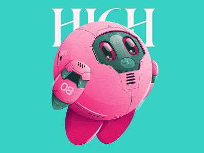 Kirby 90s adobe illustrator cartoon character character design cyberpunk game gradient green illustration illustrator kirby machine pink pop art retro game robot texture type vector