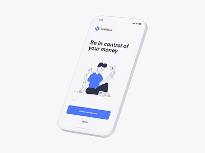 Walletus – Sign Up Process animation app application bank clean design figma finance interaction logo minimal mobile motion motion graphics pay payment protopie ui ux wallet