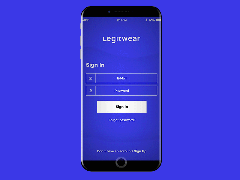 Sign Up Panel app application daily in sign ui up