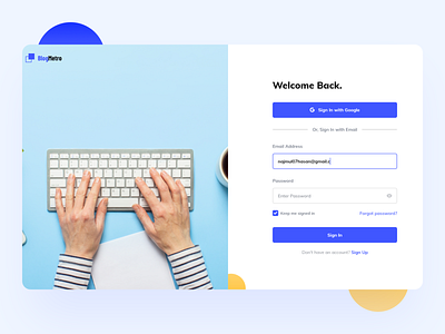 Sign In / Sign Up For Blog Metro blog design blogger branding clean contact form design system landing page log in page minimal personal portfolio popular shot portfolio landing page sign in sign up typography visual design visual exploration website website design website developer