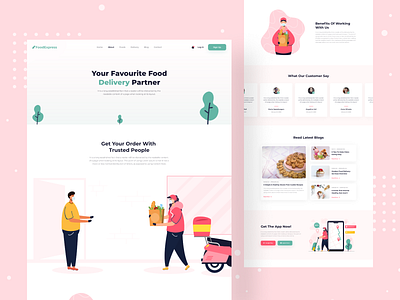 Food Delivery Service - About Page animation delivery service delivery website food delivery food delivery app food delivery service food website groceries healthy food landing page minimal najmul order payment popular shot restaurant visual design web design website website design