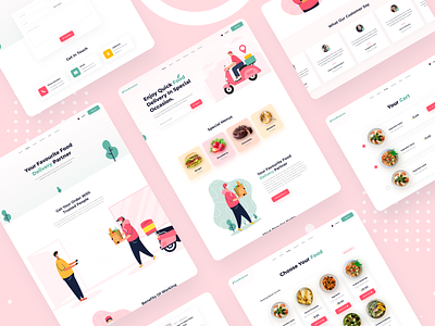 Food Delivery Service - Website Design animation checkout page delivery service delivery website food delivery app food website groceries healthyfood illustration landing page minimal najmul order payment popular shot restaurant visual design web design website website design