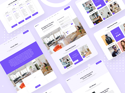 Space Hub - Co-Working Space Website Design animation clean coworkers coworking space furniture interior landing page minimal najmul office space office space for rent popular shot rent ui ux visual design web design website website design working space