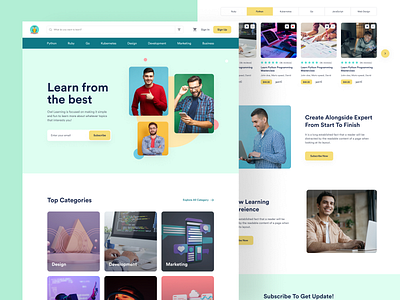 Owl Learning - Online Education Landing Page animation branding clean education landing page education website landing page learning platform minimal modern design najmul online course online education online learning online school popular shot udemy visual design web design website website design