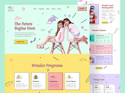 Wonder Land - Learning Platform Web Design