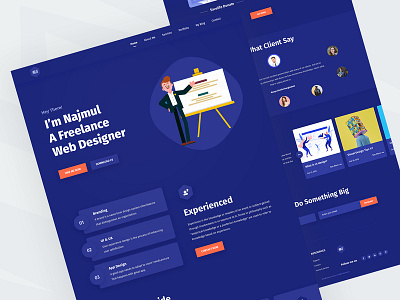 Personal Portfolio Landing Page app blue branding clean cv design grid icon illustration ios landing page logo minimal mobile personal website resume typography ui ux website