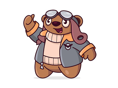 Cute cartoon bear.Sticker