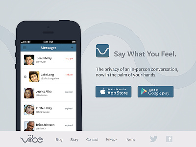 Landing page made w/Sketch android app chat flat ios messaging website