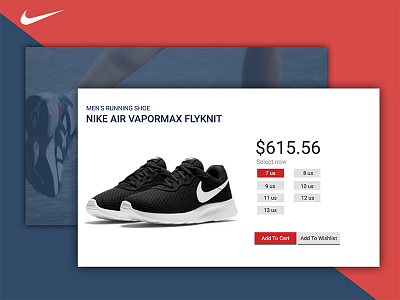 Nike Sneakers Ui #3 app banner design deskyop flat mobile nike shoe ui user interface ux