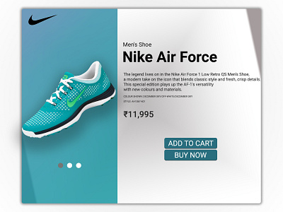 Nike Sneakers Ui #5 animation app banner mobile app ui ui ux design