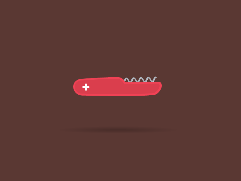 Swiss army knife animation day design flat icon illustration knife