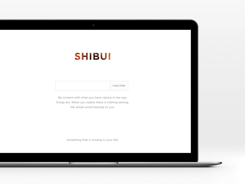 Daily UI Day 26 Subscribe 26 animation daily dailyui day landing minimal page shibui subscribe ui