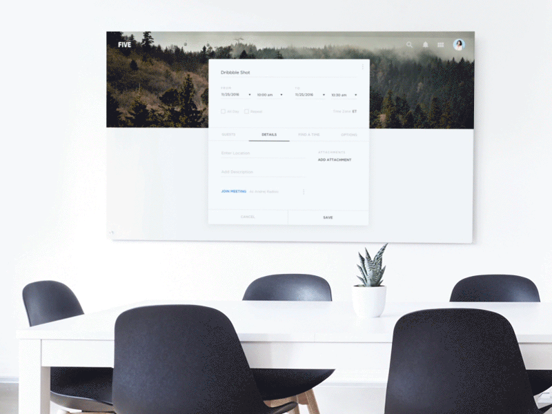 Calendar Invite — Week 5 animation app application calendar event flat material minimal tv ui web website