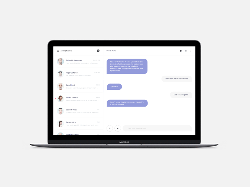 Chat module / UI Challenge animation application chat flat material minimal module simple ui ux web