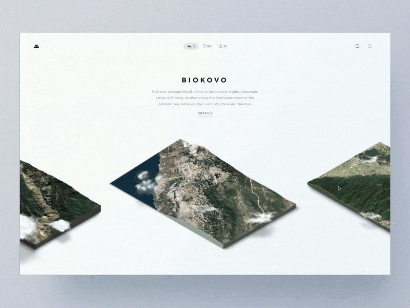 Travel Planner - WeeklyUI Challenge S02/W03 3d hiking isometric minimal mountain perspective planner principle terrain transition travel